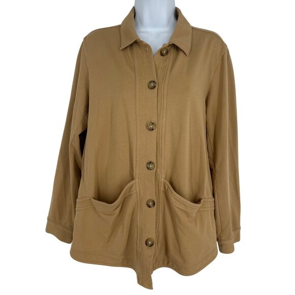 J. Jill Button Front Jacket Pockets Womens Casual Fit Long Sleeve Size M - Picture 1 of 11